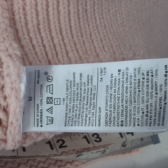Gap Boat Neck Open Knit Cotton Sweater Light Pink Size Medium - Picture 6 of 6